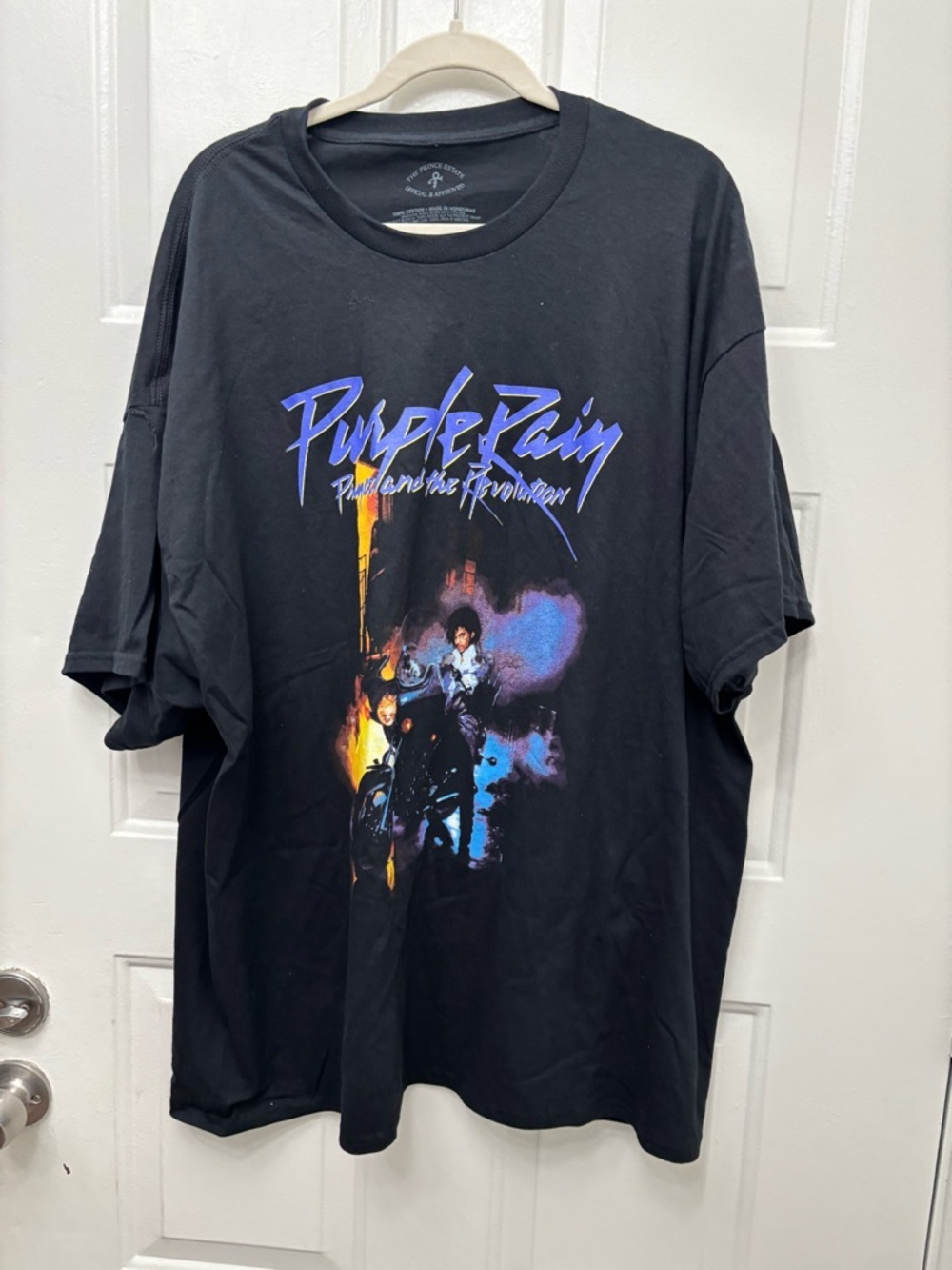 Prince Black Graphic 'Purple Rain' Short Sleeve Tee